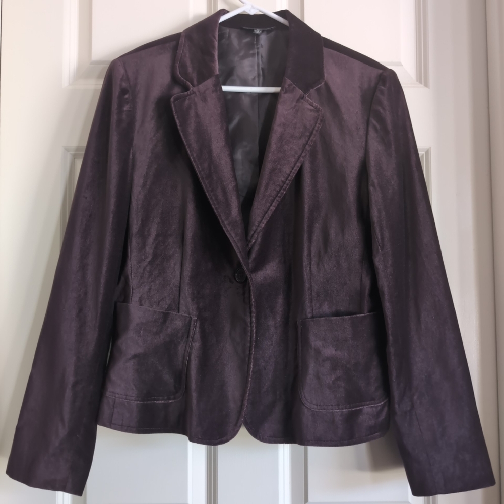 Vintage brown cotton rayon velvet blazer